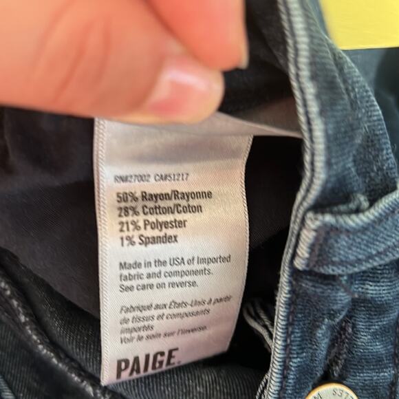 Paige Dark Blue Wash Verdugo Ankle Skinny Jeans Women's size 26 - Picture 5 of 7